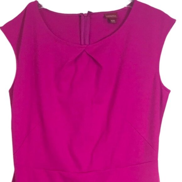 Merona Target NEW Hot Pink Midi Dress Ponti Sleeveless Sheath Stretch Fitted Zip - Picture 11 of 15